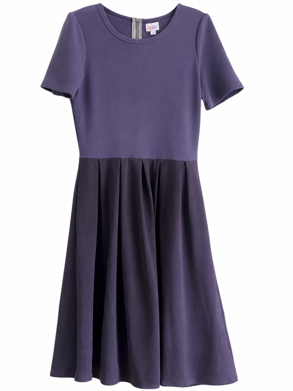 LuLaRoe Amelia Dress Size M Lavender Textured Fit & Flare Pleated